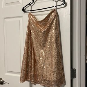 Rose gold sequin a line skirt